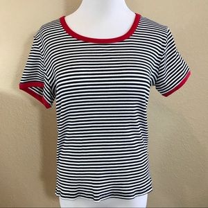 H&M Ribbed Striped Ringer Tee